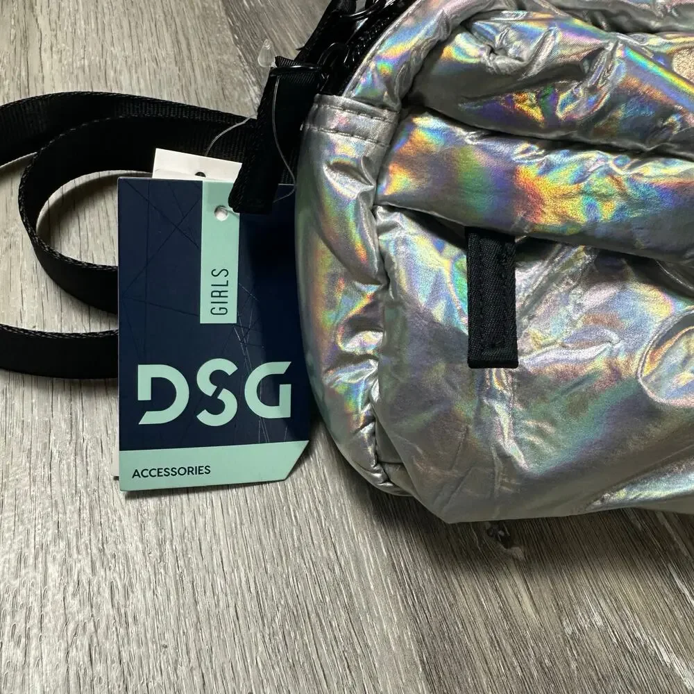 DSG Silver Holographic Girl's Waist Belt Bag